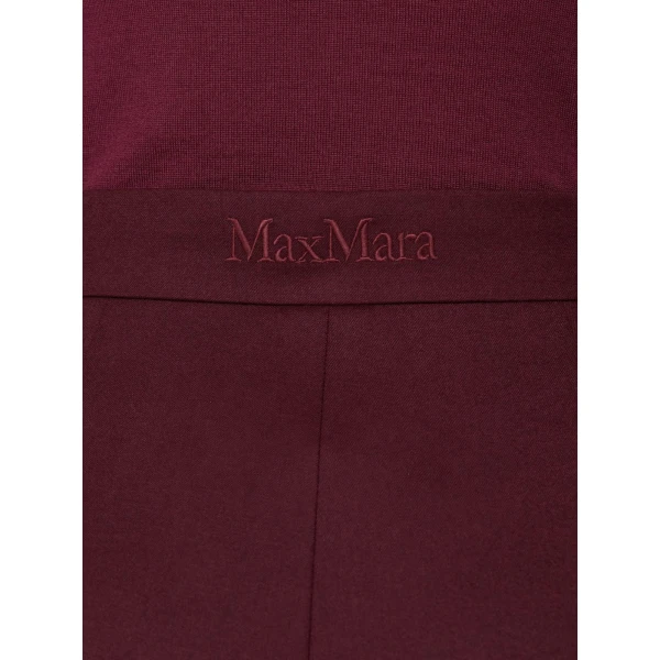 Max Mara Extra High-Waisted Wool Trousers in Wine | Tailored pants | Luxury Shoes 