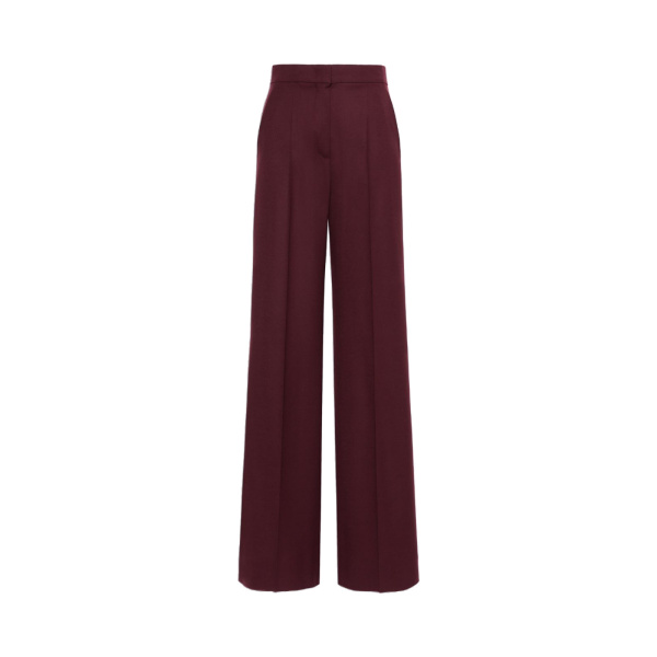Max Mara Extra High-Waisted Wool Trousers in Wine | Tailored pants | Luxury Shoes 