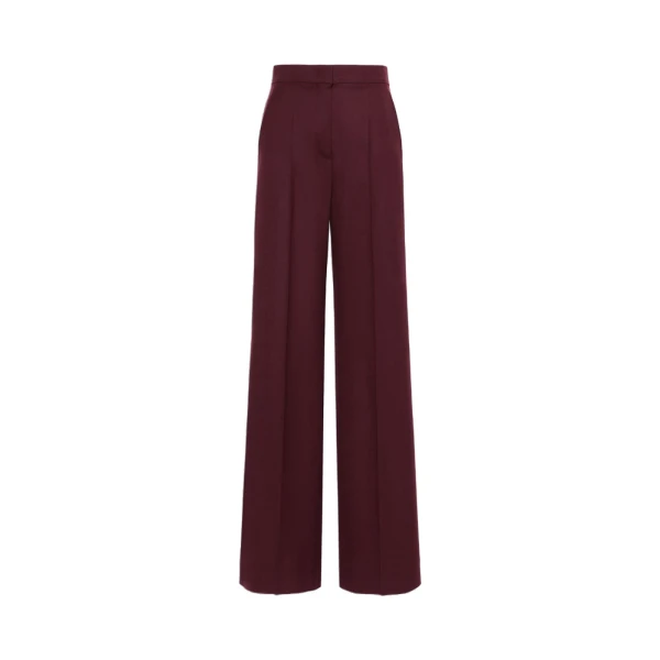 Extra High-Waisted Wool Trousers in Wine