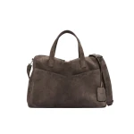 Max Mara Extra-Large Split Leather Shoulder Bag in Dark Brown | Shoulder & Crossbody Bags | Luxury Shoes 