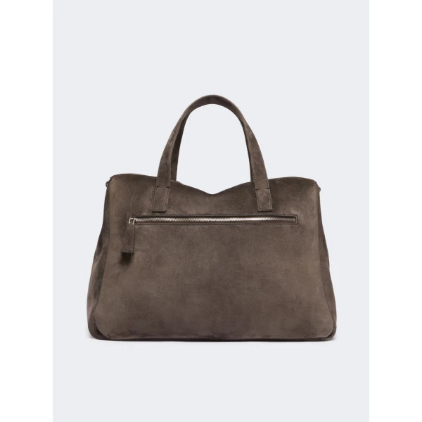 Max Mara Extra-Large Split Leather Shoulder Bag in Dark Brown | Shoulder & Crossbody Bags | Luxury Shoes 