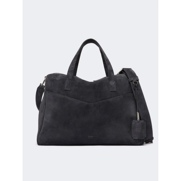 Max Mara Extra-Large Split Leather Shoulder Bag in Dark Grey | Shoulder & Crossbody Bags | Luxury Shoes 