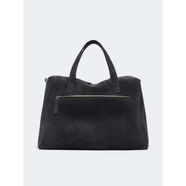 Max Mara Extra-Large Split Leather Shoulder Bag in Dark Grey | Shoulder & Crossbody Bags | Luxury Shoes 