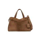 Max Mara Extra-Large Split Leather Shoulder Bag in Hazelnut Brown | Shoulder & Crossbody Bags | Luxury Shoes 