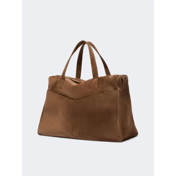 Max Mara Extra-Large Split Leather Shoulder Bag in Hazelnut Brown | Shoulder & Crossbody Bags | Luxury Shoes 