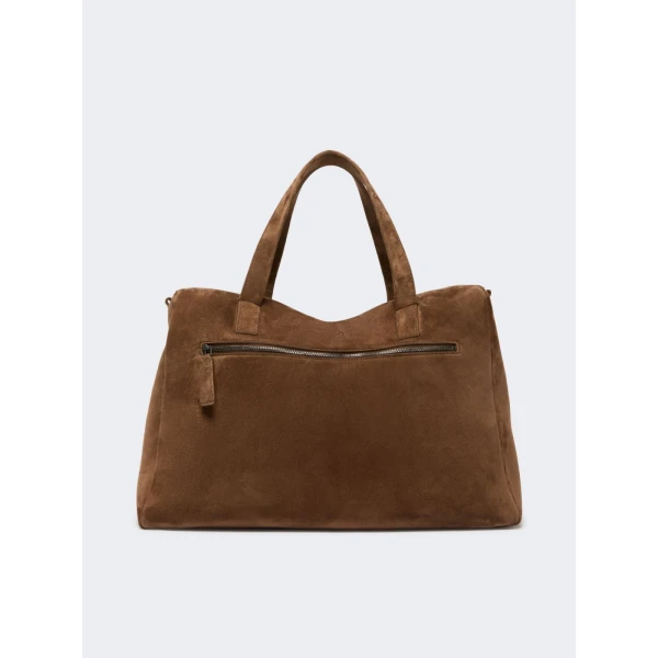 Max Mara Extra-Large Split Leather Shoulder Bag in Hazelnut Brown | Shoulder & Crossbody Bags | Luxury Shoes 