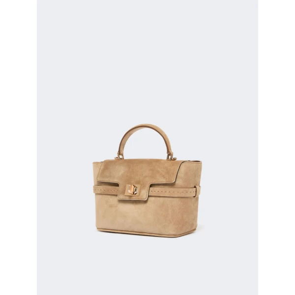 Max Mara Extra Small Margaux Suede Handbag in Beige | Mini Bags | Luxury Shoes 