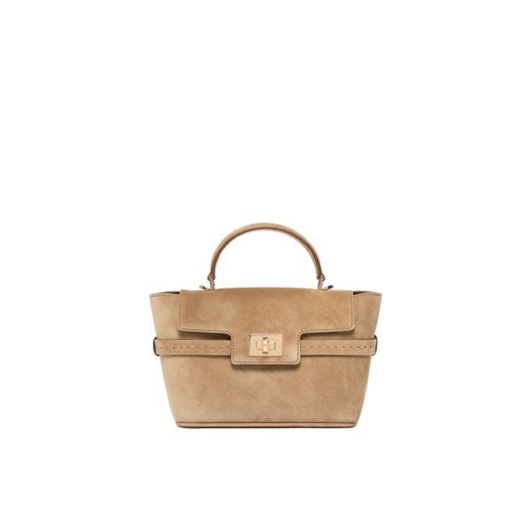 Max Mara Extra Small Margaux Suede Handbag in Beige | Mini Bags | Luxury Shoes 