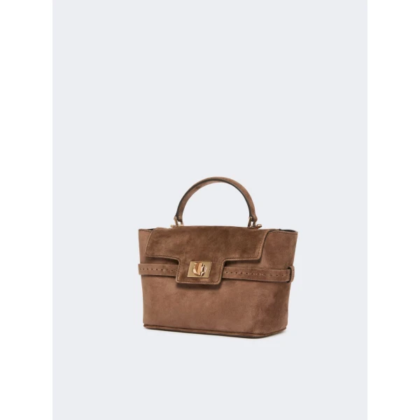 Max Mara Extra Small Margaux Suede Handbag in Brown | Mini Bags | Luxury Shoes 