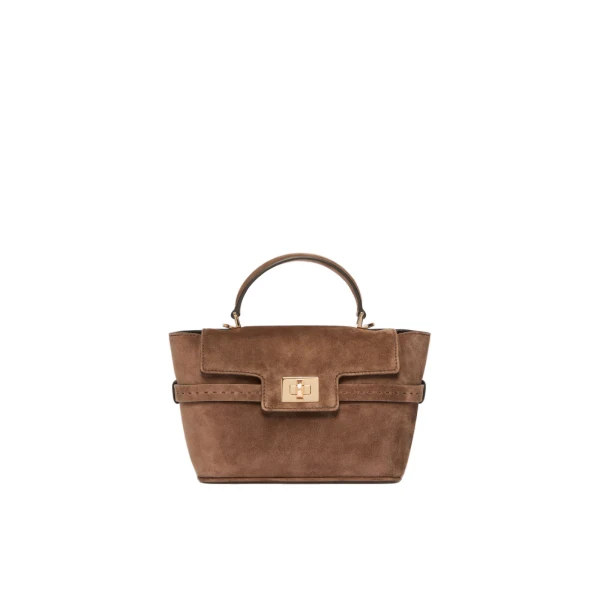 Extra Small Margaux Suede Handbag in Brown