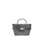Max Mara Extra Small Margaux Suede Handbag in Medium Grey | Mini Bags | Luxury Shoes 