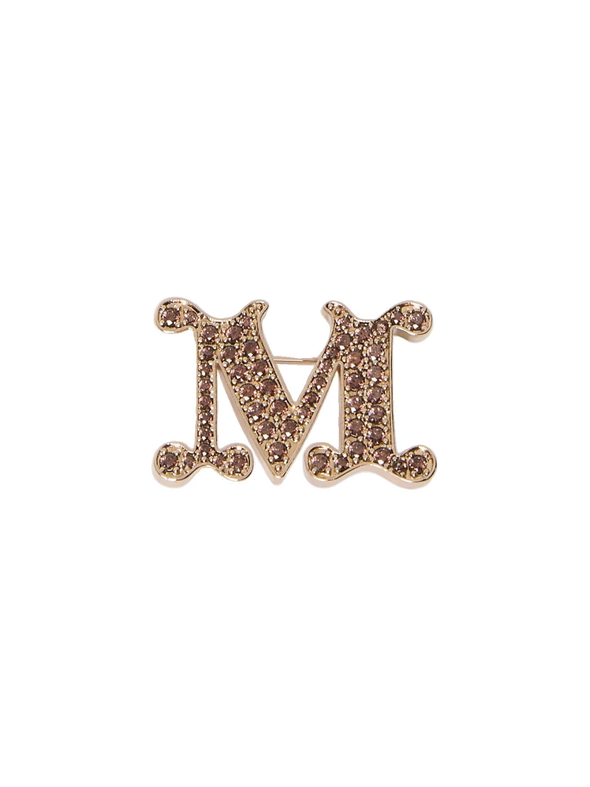 Max Mara Facella Crystal Monogram Brooch in Camel Max Mara Facella Crystal Monogram Brooch in Camel | Brooches & Pins | Luxury Shoes