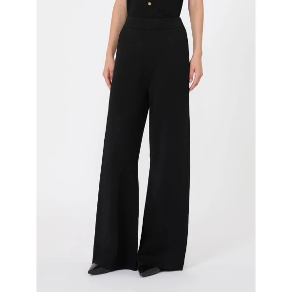 Max Mara Faida Viscose Crepe Knit Trousers in Black | Tailored pants | Luxury Shoes 