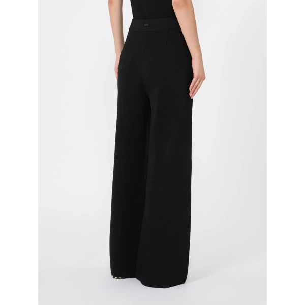 Max Mara Faida Viscose Crepe Knit Trousers in Black | Tailored pants | Luxury Shoes 