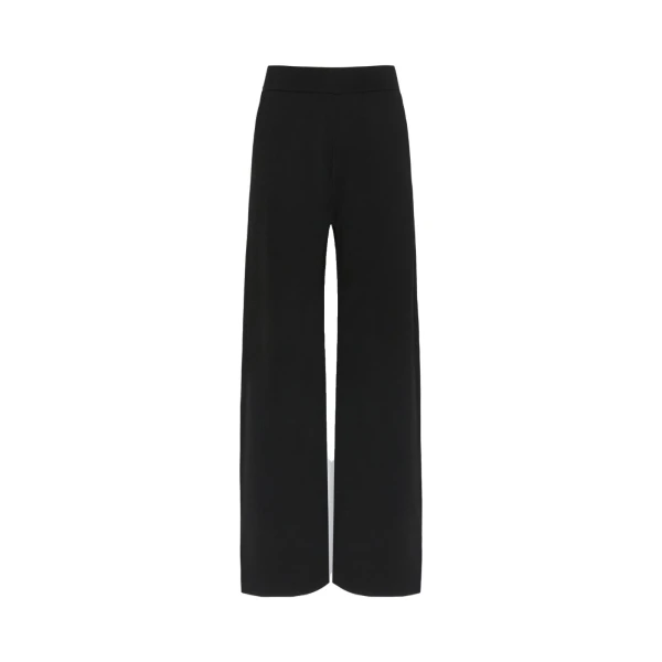 Faida Viscose Crepe Knit Trousers in Black