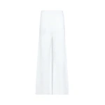 Max Mara Faida Viscose Crepe Knit Trousers in White | Tailored pants | Luxury Shoes 