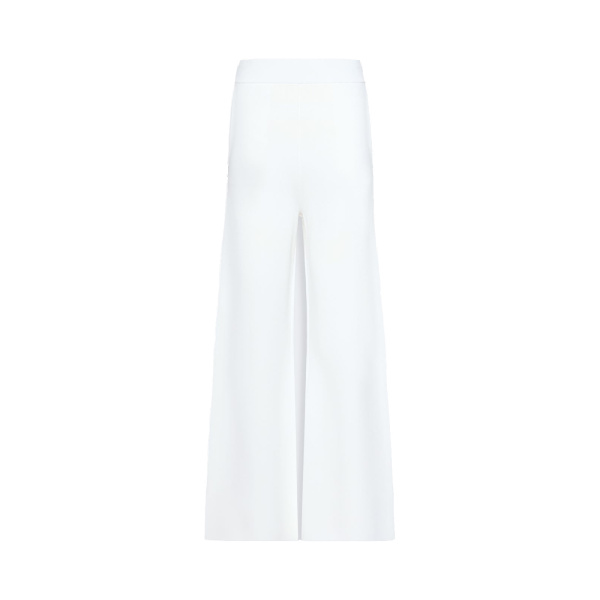 Max Mara Faida Viscose Crepe Knit Trousers in White | Tailored pants | Luxury Shoes 