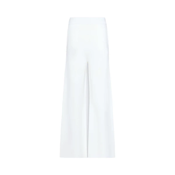 Faida Viscose Crepe Knit Trousers in White