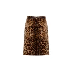 Max Mara Falange Flared Printed Velvet Mini Skirt in Brown | Mini Skirts | Luxury Shoes 