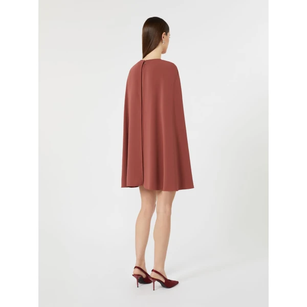 Max Mara Falange Short Cady Cape Dress in Antique Rose | Mini Dresses | Luxury Shoes 