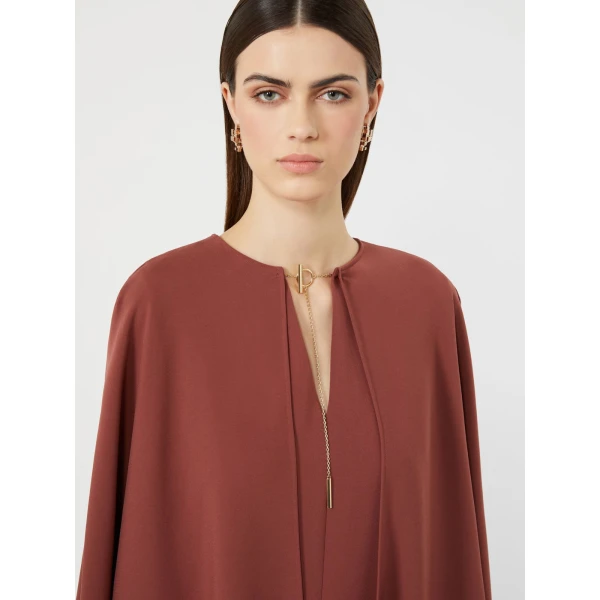 Max Mara Falange Short Cady Cape Dress in Antique Rose | Mini Dresses | Luxury Shoes 