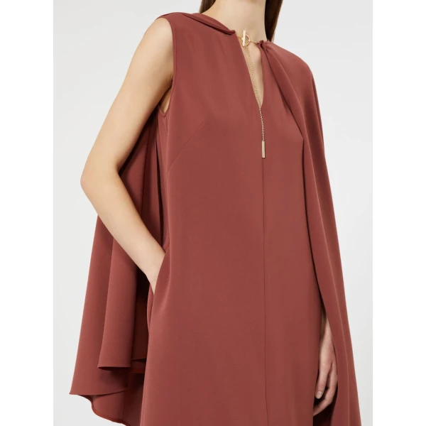 Max Mara Falange Short Cady Cape Dress in Antique Rose | Mini Dresses | Luxury Shoes 