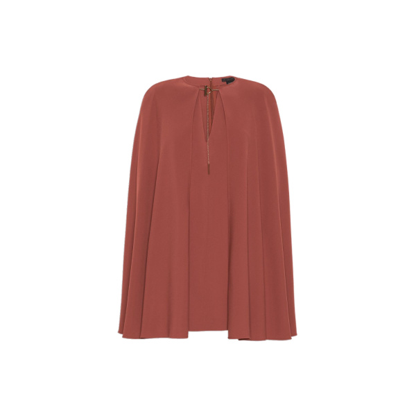 Max Mara Falange Short Cady Cape Dress in Antique Rose | Mini Dresses | Luxury Shoes 