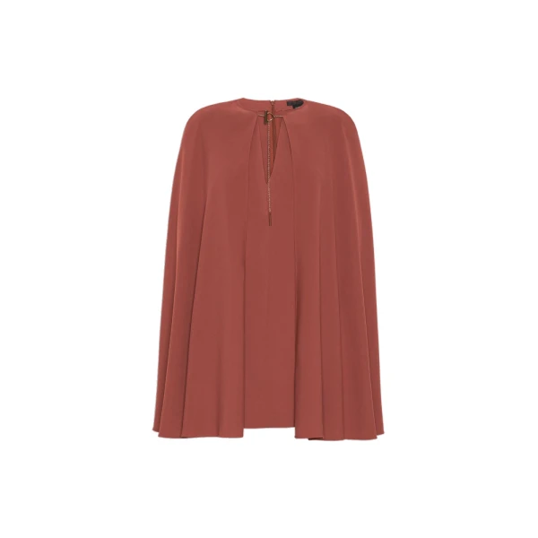 Max Mara Falange Short Cady Cape Dress in Antique Rose | Mini Dresses | Luxury Shoes 