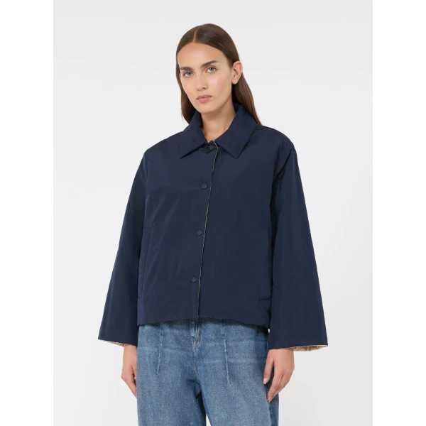 Max Mara Falena Reversible Padded Taffeta Jacket in Navy | Jackets | Luxury Shoes 