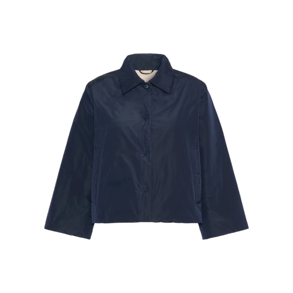 Max Mara Falena Reversible Padded Taffeta Jacket in Navy | Jackets | Luxury Shoes 
