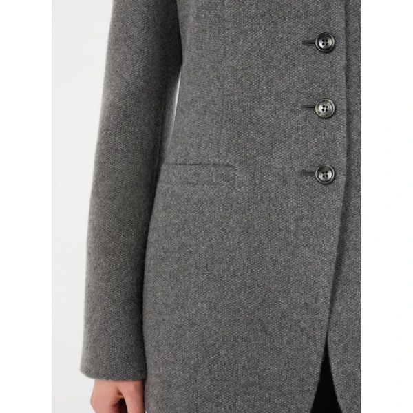 Max Mara Falla Cashmere Crew-Neck Jacket in Dark Grey | Blazers | Luxury Shoes 
