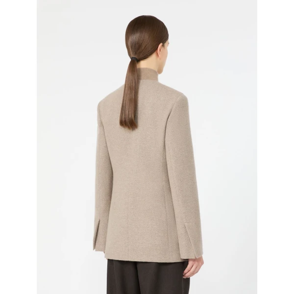 Max Mara Falla Cashmere Crew-Neck Jacket in Sand | Blazers | Luxury Shoes 