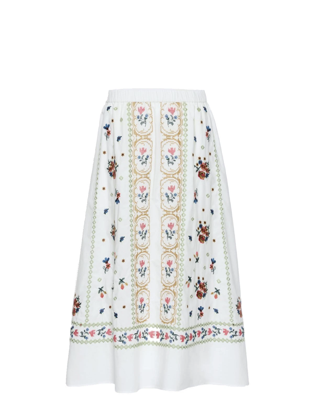 Max Mara Falla Long Embroidered Cotton Skirt in White Max Mara Falla Long Embroidered Cotton Skirt in White | Maxi Skirts | Luxury Shoes