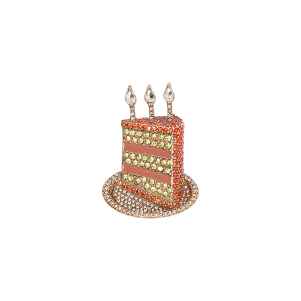 Max Mara Falla Rhinestone Brooch in Antique Rose | Brooches & Pins | Luxury Shoes 