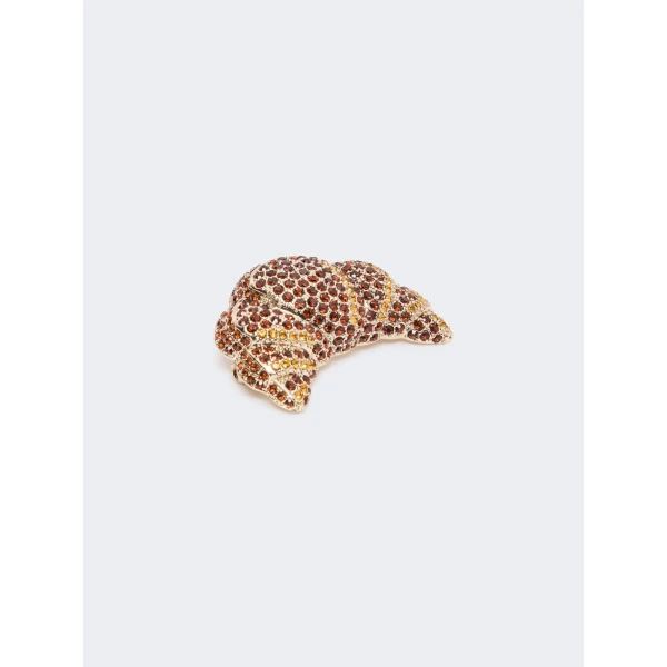 Max Mara Falla Rhinestone Brooch in Cornflower Blue | Brooches & Pins | Luxury Shoes 