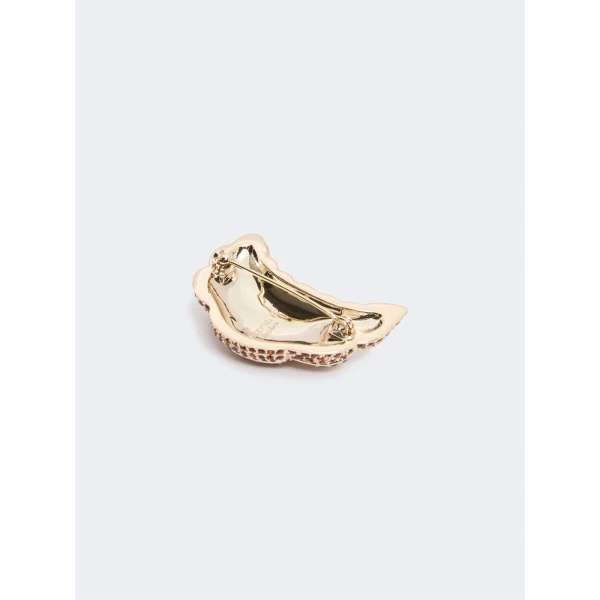 Max Mara Falla Rhinestone Brooch in Cornflower Blue | Brooches & Pins | Luxury Shoes 