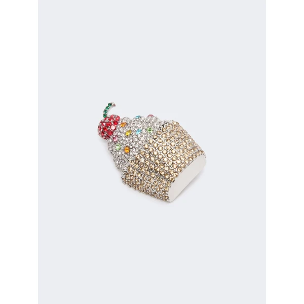Max Mara Falla Rhinestone Brooch in Ivory | Brooches & Pins | Luxury Shoes 
