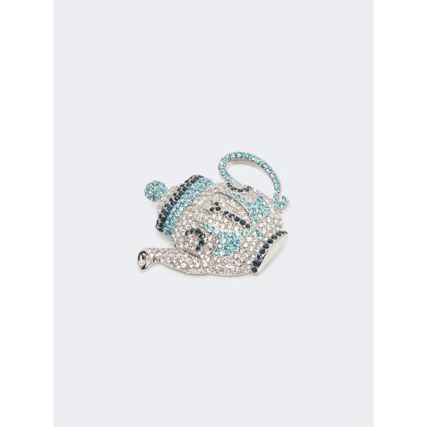 Max Mara Falla Rhinestone Brooch in Light Blue | Brooches & Pins | Luxury Shoes 