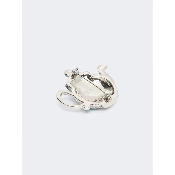 Max Mara Falla Rhinestone Brooch in Light Blue | Brooches & Pins | Luxury Shoes 