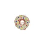 Max Mara Falla Rhinestone Brooch in Tobacco | Brooches & Pins | Luxury Shoes 
