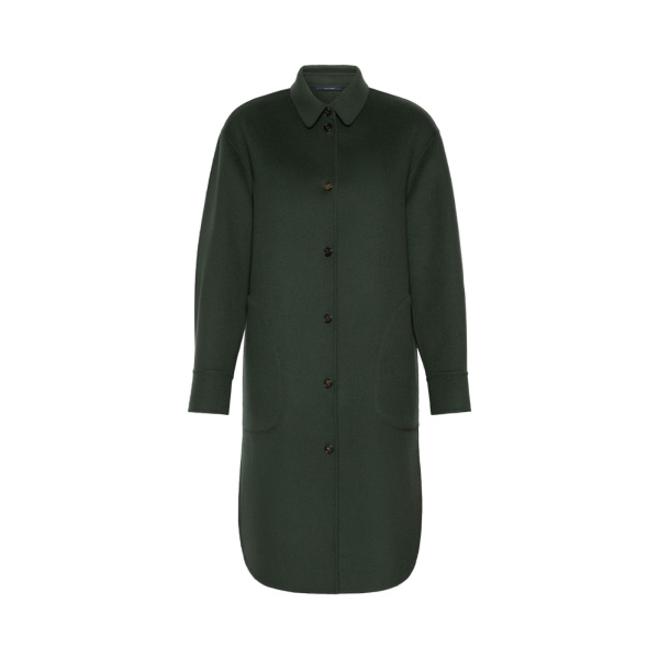 Max Mara Fante Wool Drap Midi Coat in Dark Green | Wool Coat | Luxury Shoes 