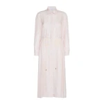 Max Mara Faraone Long Printed Silk Shirt Dress in Powder Pink | Shirtdress | Luxury Shoes 