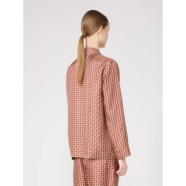Max Mara Farnese Printed Silk Pyjama Shirt in Orange | Shirts | Luxury Shoes 