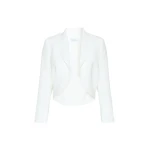 Max Mara Farnese Short Compact Cady Jacket in White | Blazers | Luxury Shoes 