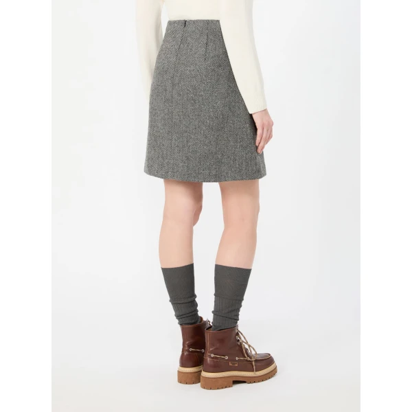Max Mara Farnese Wool Blend Mini Skirt in Dark Grey | Mini Skirts | Luxury Shoes 