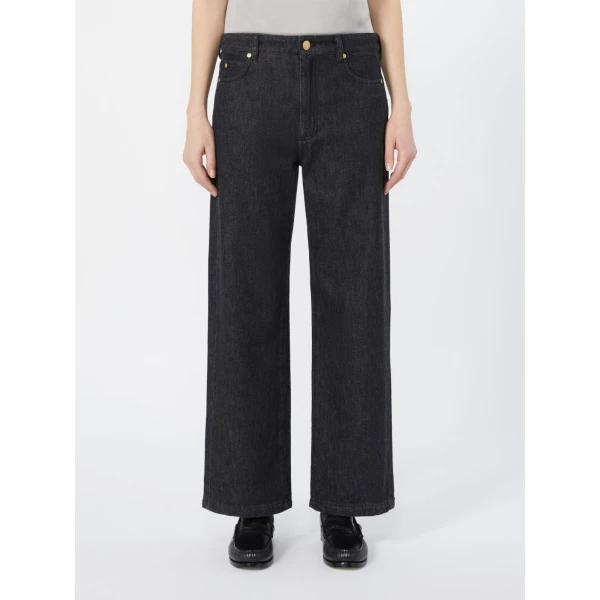 Max Mara Faro Straight-Leg Cotton Denim Jeans in Black | Denim | Luxury Shoes 