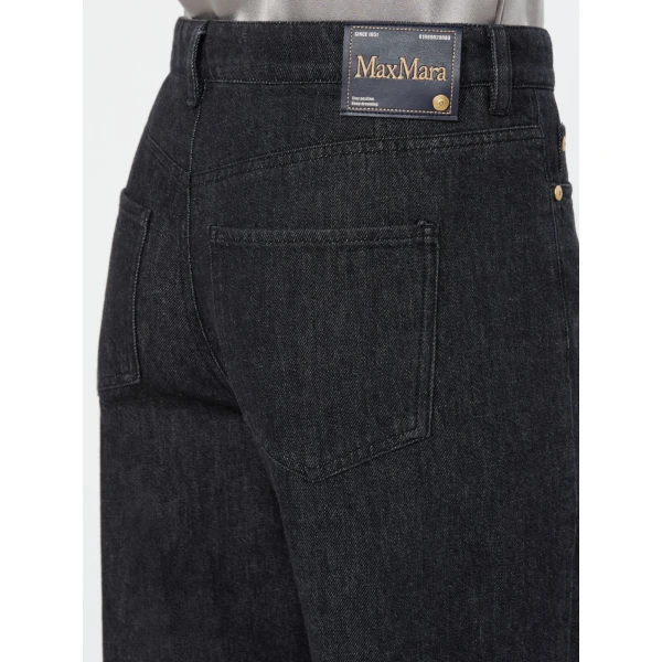 Max Mara Faro Straight-Leg Cotton Denim Jeans in Black | Denim | Luxury Shoes 