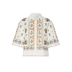 Max Mara Farsa Embroidered Cotton Jacket in White | Jackets | Luxury Shoes 