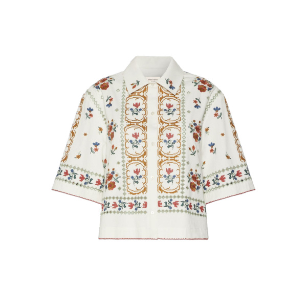 Max Mara Farsa Embroidered Cotton Jacket in White | Jackets | Luxury Shoes 