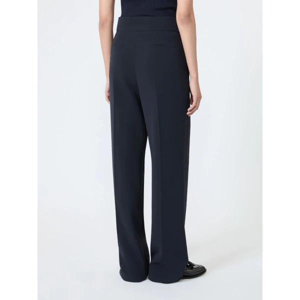 Max Mara Fascia Compact Cady Trousers in Midnight Blue | Tailored pants | Luxury Shoes 